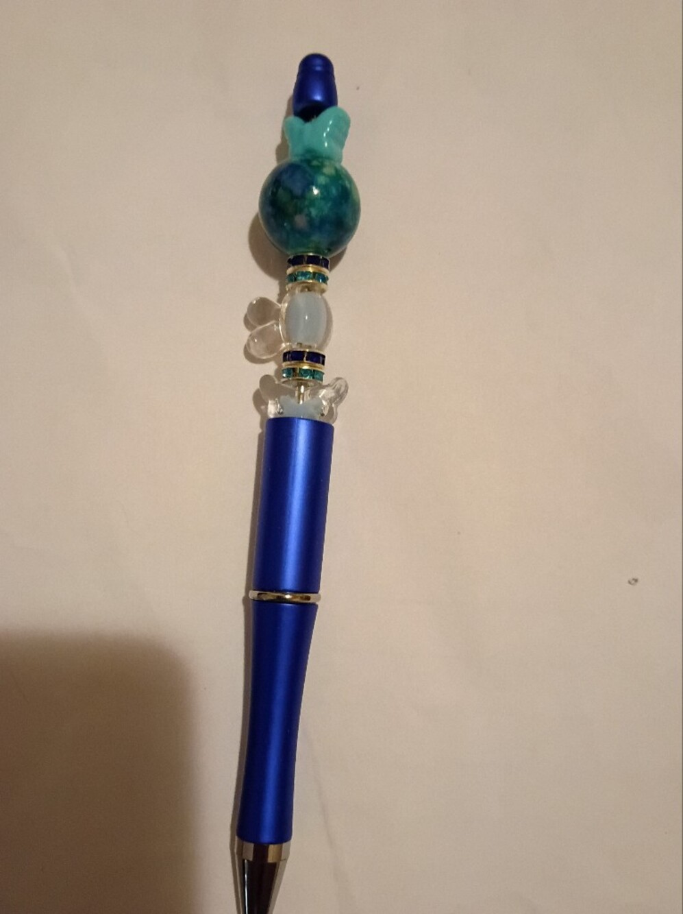 Blue Decorative Beaded Pen